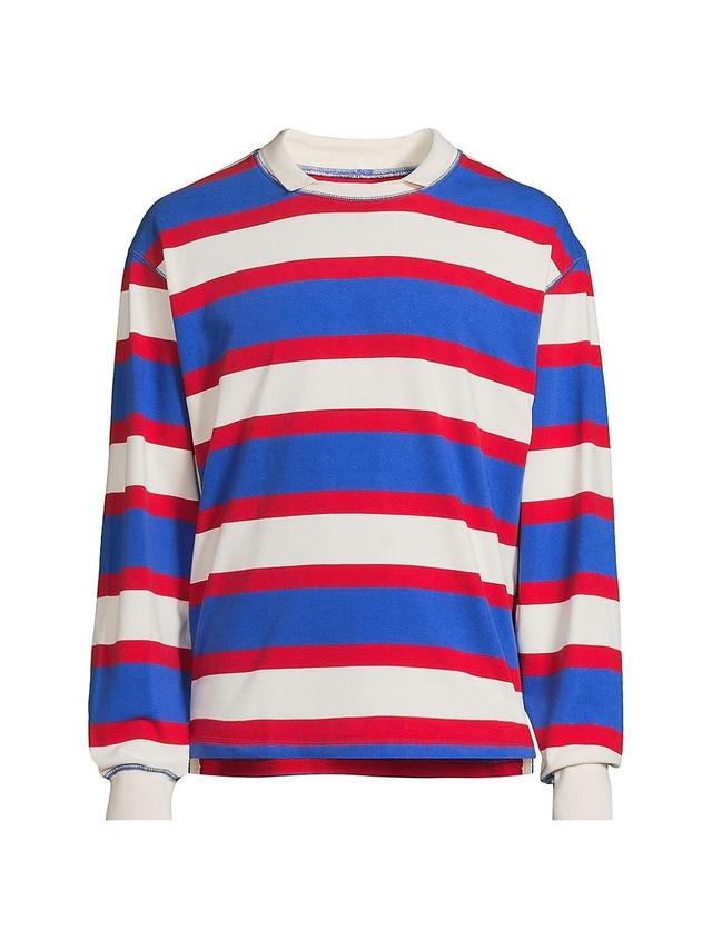 Mens Striped Cotton Long-Sleeve Shirt Product Image