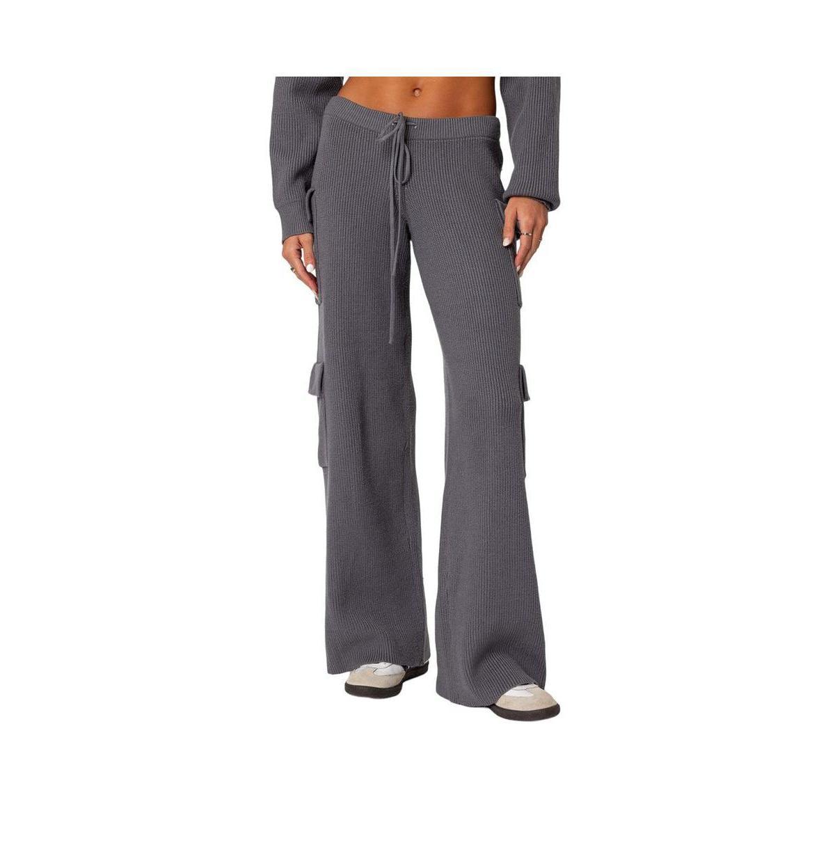 Edikted Womens Wynter Knit Cargo Pants Product Image