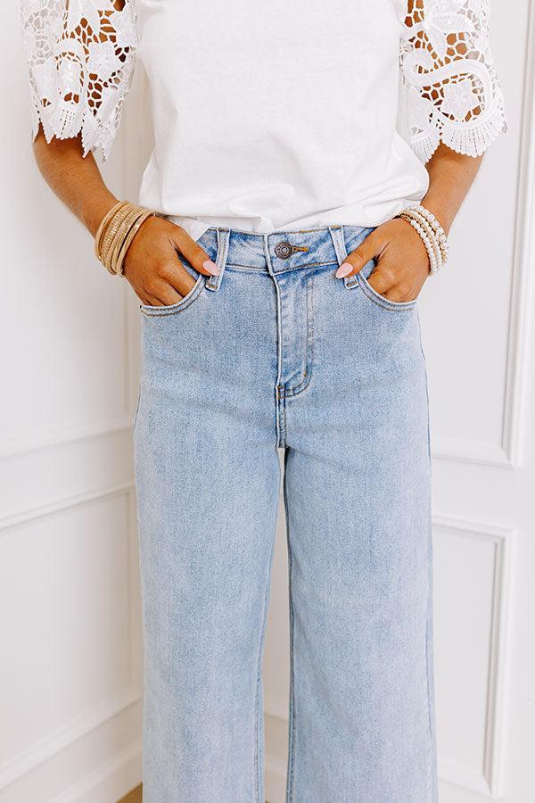 Risen Raelynn High Waist Wide Leg Jean in Light Wash Product Image