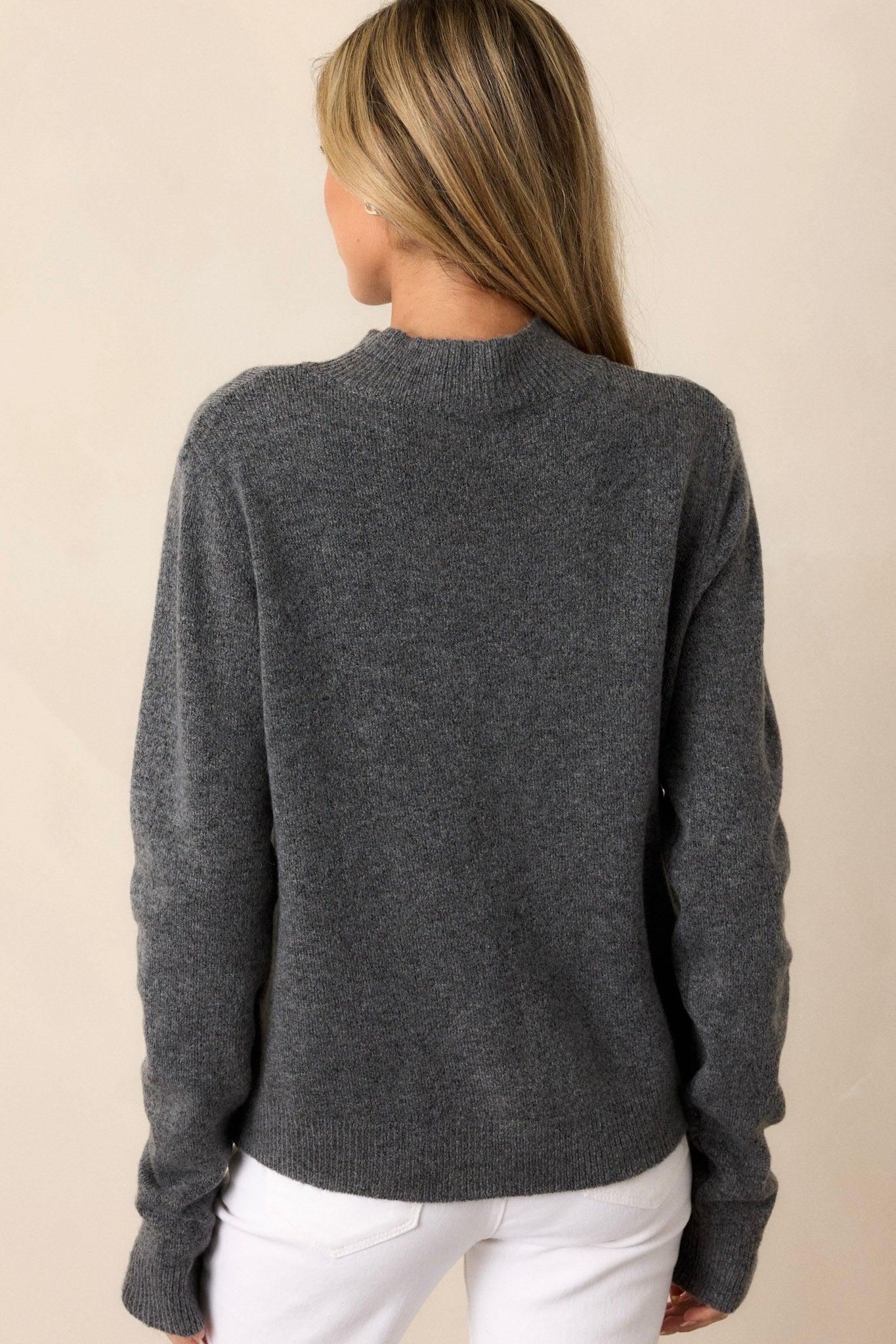 Behind The Scenes Charcoal Grey Sweater Product Image