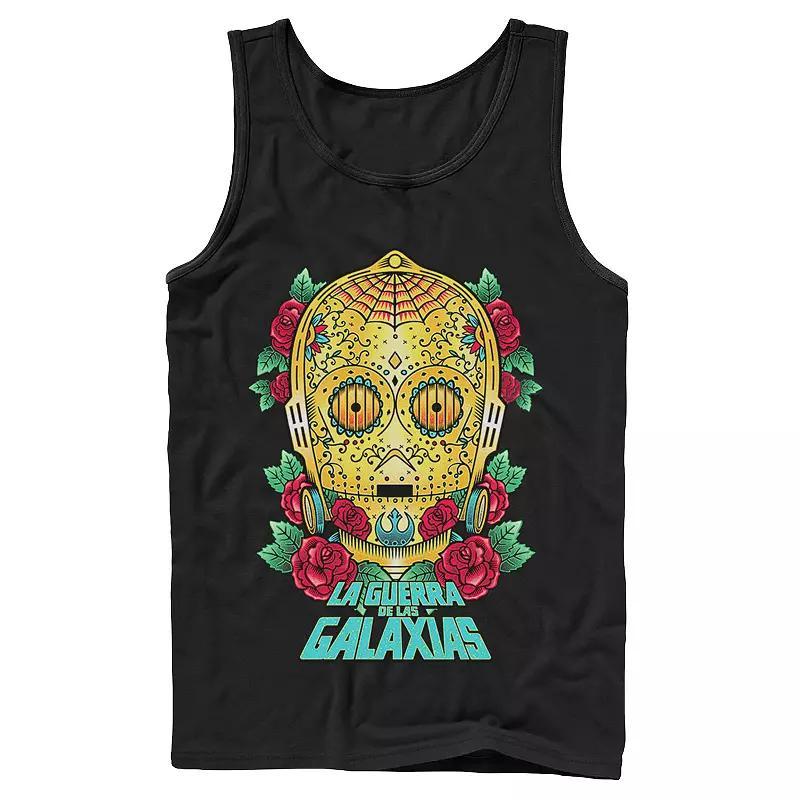 Mens Star Wars C-3PO La Guerra De Las Galaxias Head Shot Tank Top Product Image