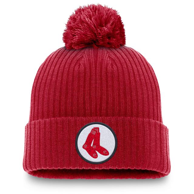 Boston Red Sox Cooperstown Peak Nike Mens MLB Cuffed Pom Beanie Product Image