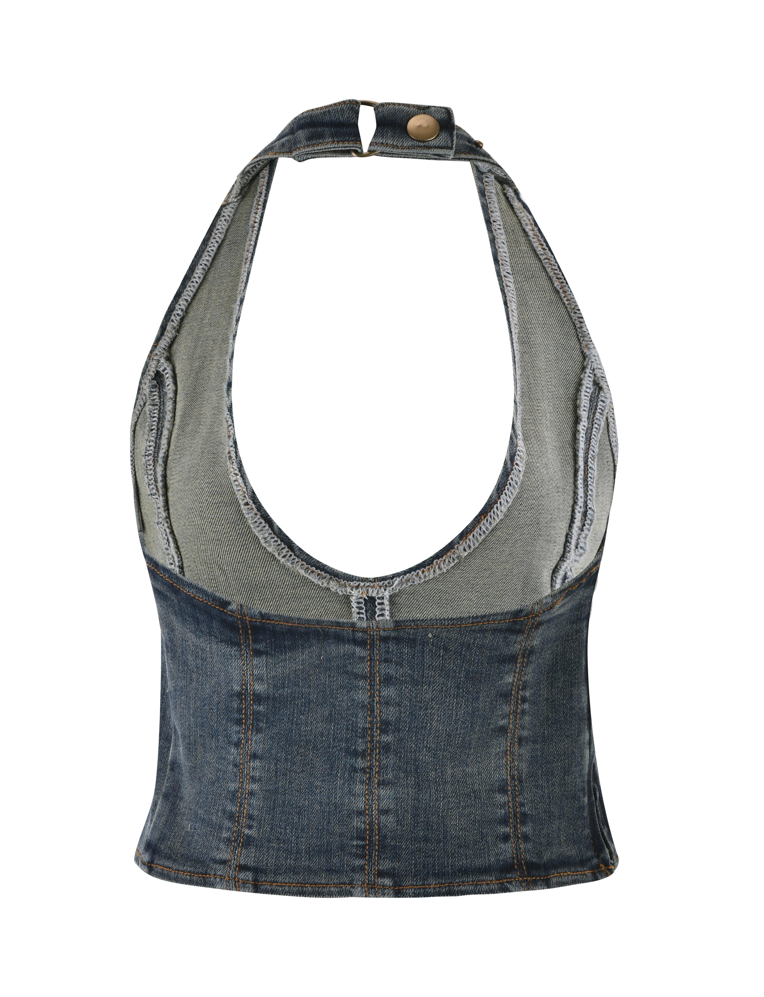 SAFFIYAH TOP - BLUE : DENIM BLUE Product Image