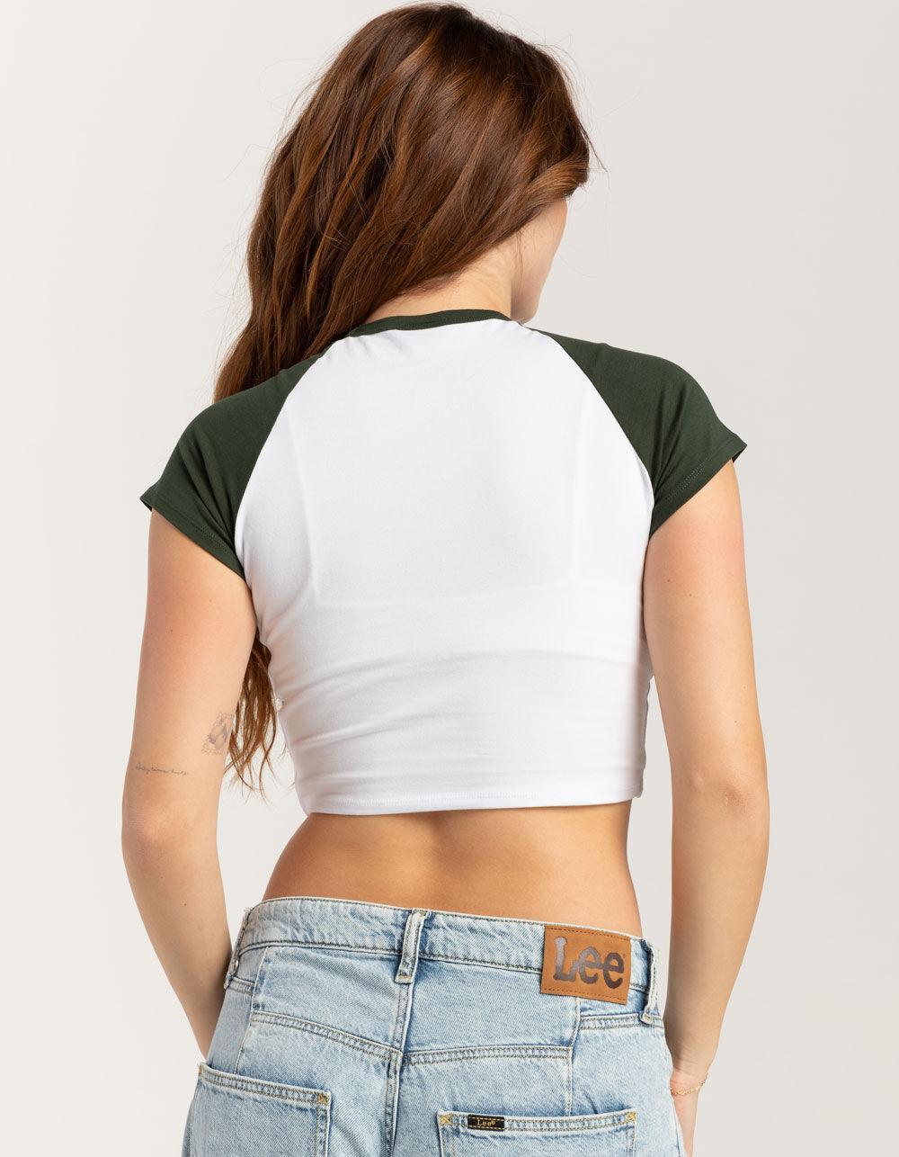 HYPE AND VICE Michigan State University Homerun Womens Raglan Tee Product Image