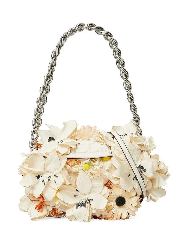 Womens Fleming Mini Floral Canvas Crescent Bag Product Image