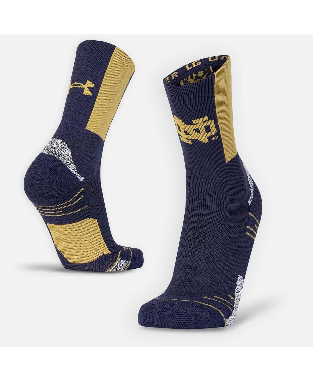 Mens Under Armour Navy Notre Dame Fighting Irish Playmaker Crew Socks Product Image