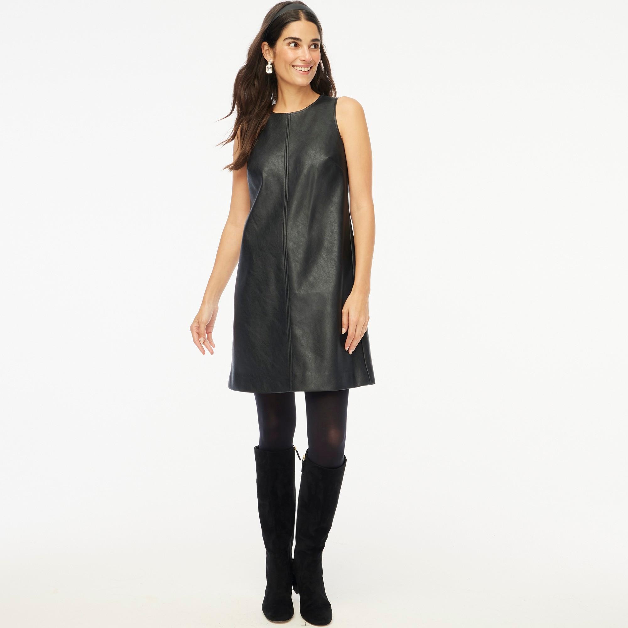 Faux-leather shift dress Product Image