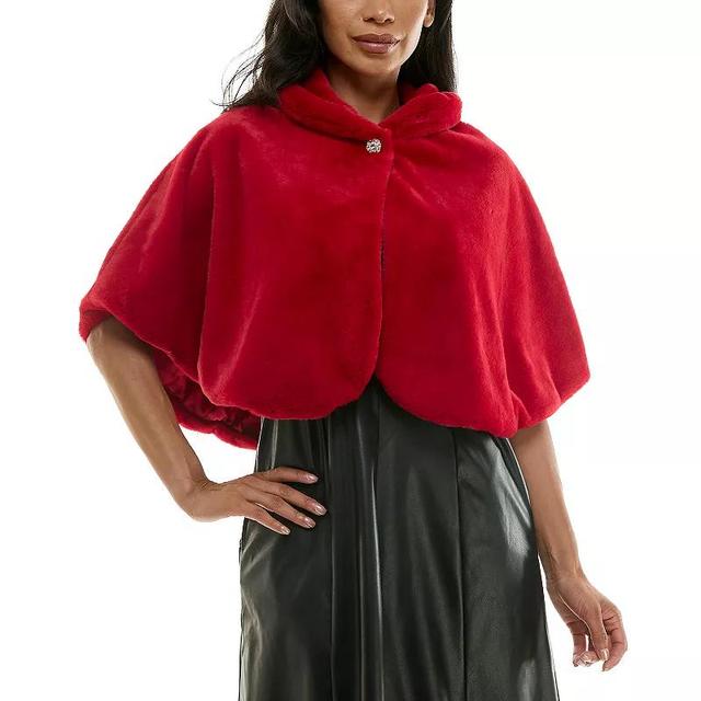 Womens Nina Leonard Faux-Fur Capelet Product Image