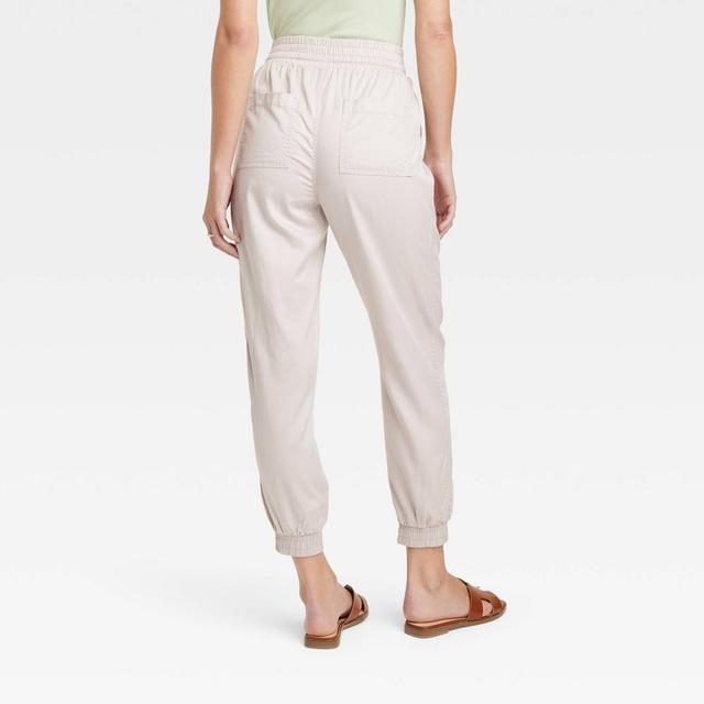 Womens High-Rise Modern Ankle Jogger Pants - A New Day Tan XL Product Image