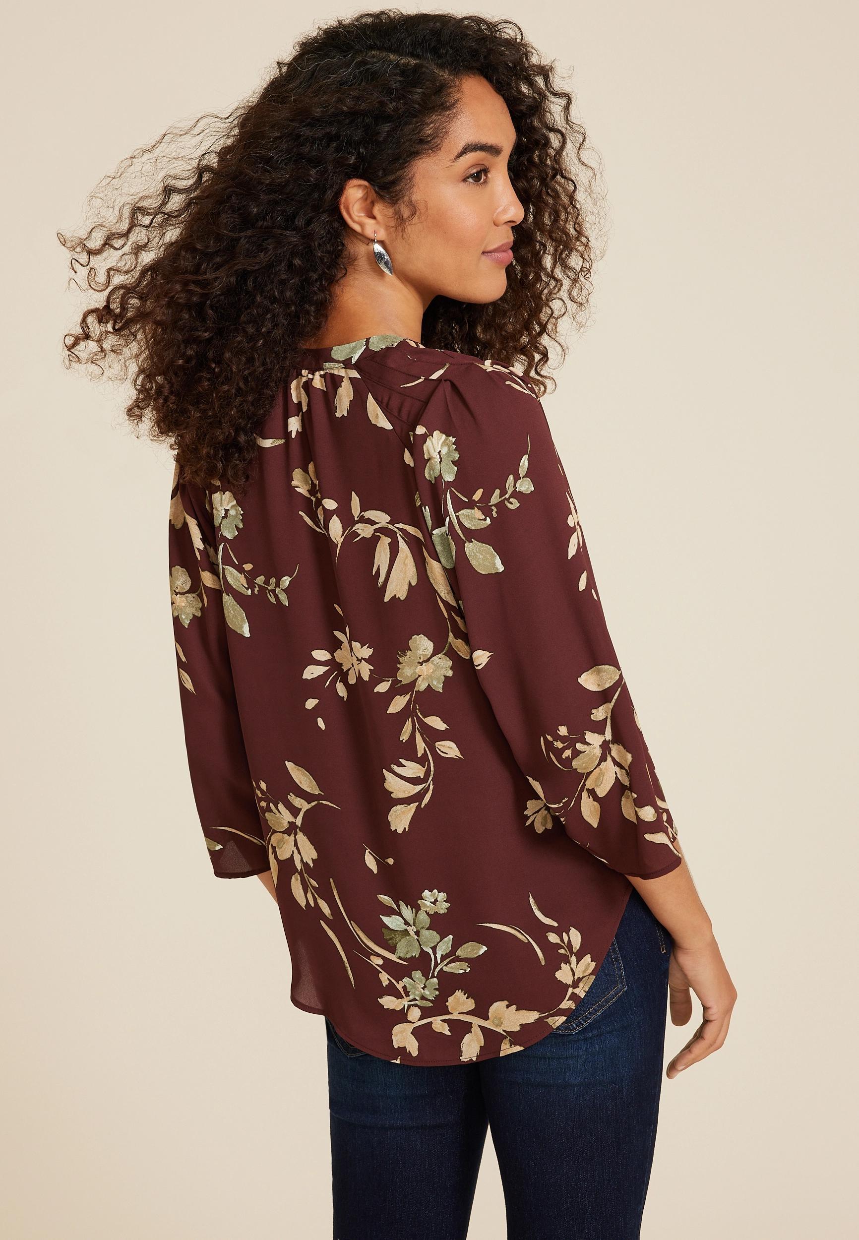 Atwood 3/4 Sleeve Popover Blouse Product Image