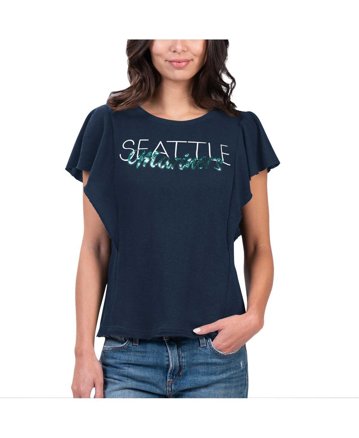 Womens G-iii 4Her by Carl Banks Navy Seattle Mariners Crowd Wave T-shirt Product Image