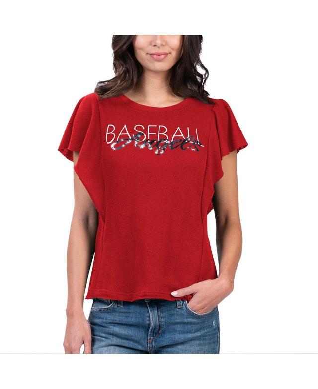 Womens G-iii 4Her by Carl Banks Red Los Angeles Angels Crowd Wave T-shirt Product Image