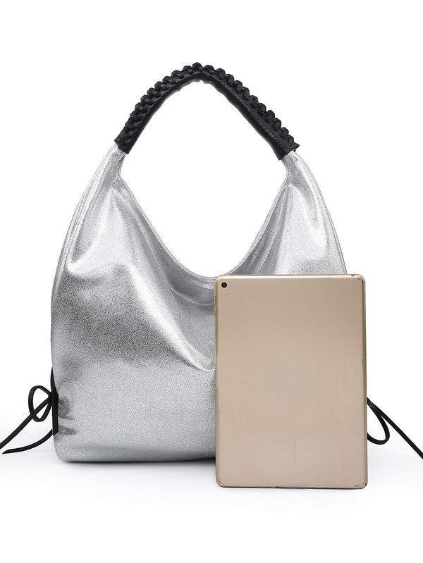 Women hobo bag metallic silver Female Product Image