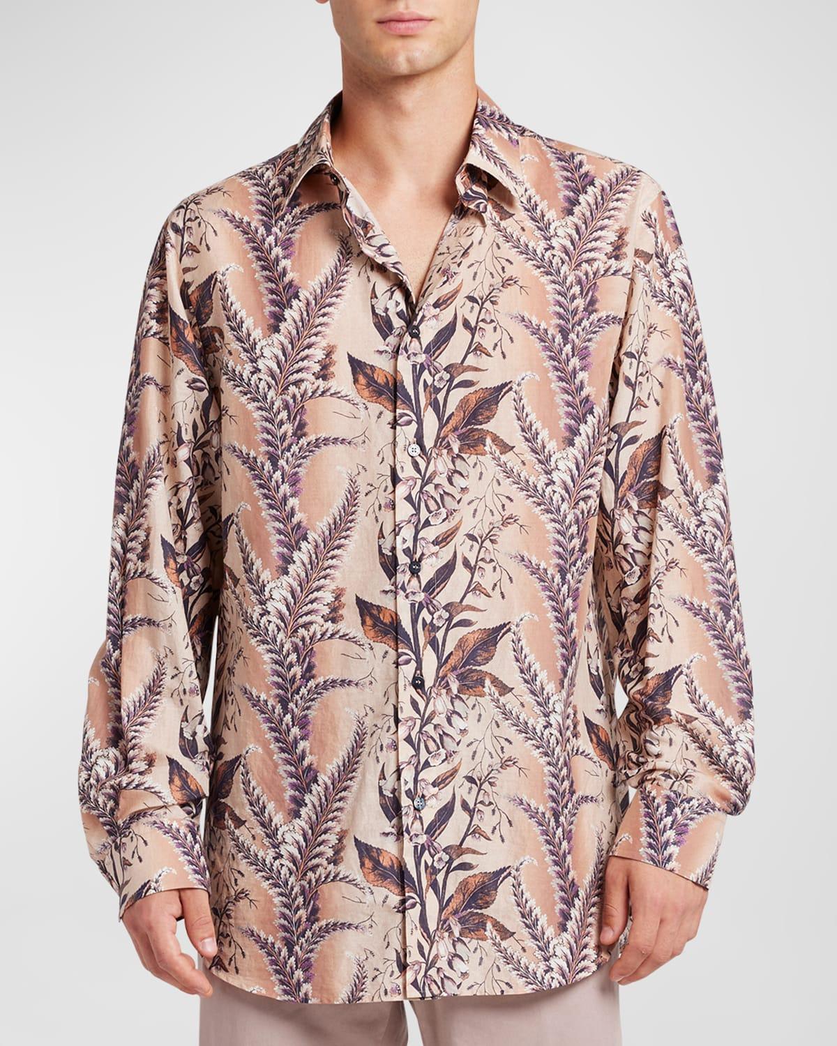 Mens Floral n Ferns Cotton Dress Shirt Product Image