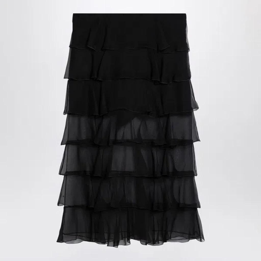 VALENTINO Chiffon Skirt In Black Product Image