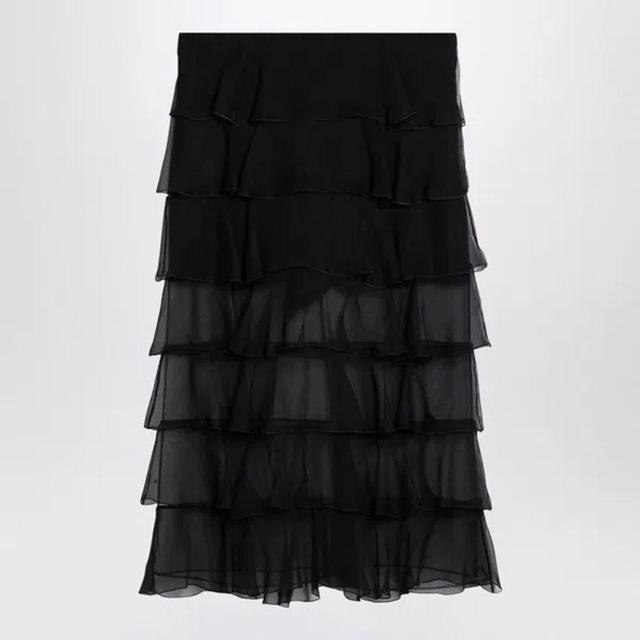 VALENTINO Chiffon Skirt In Black Product Image