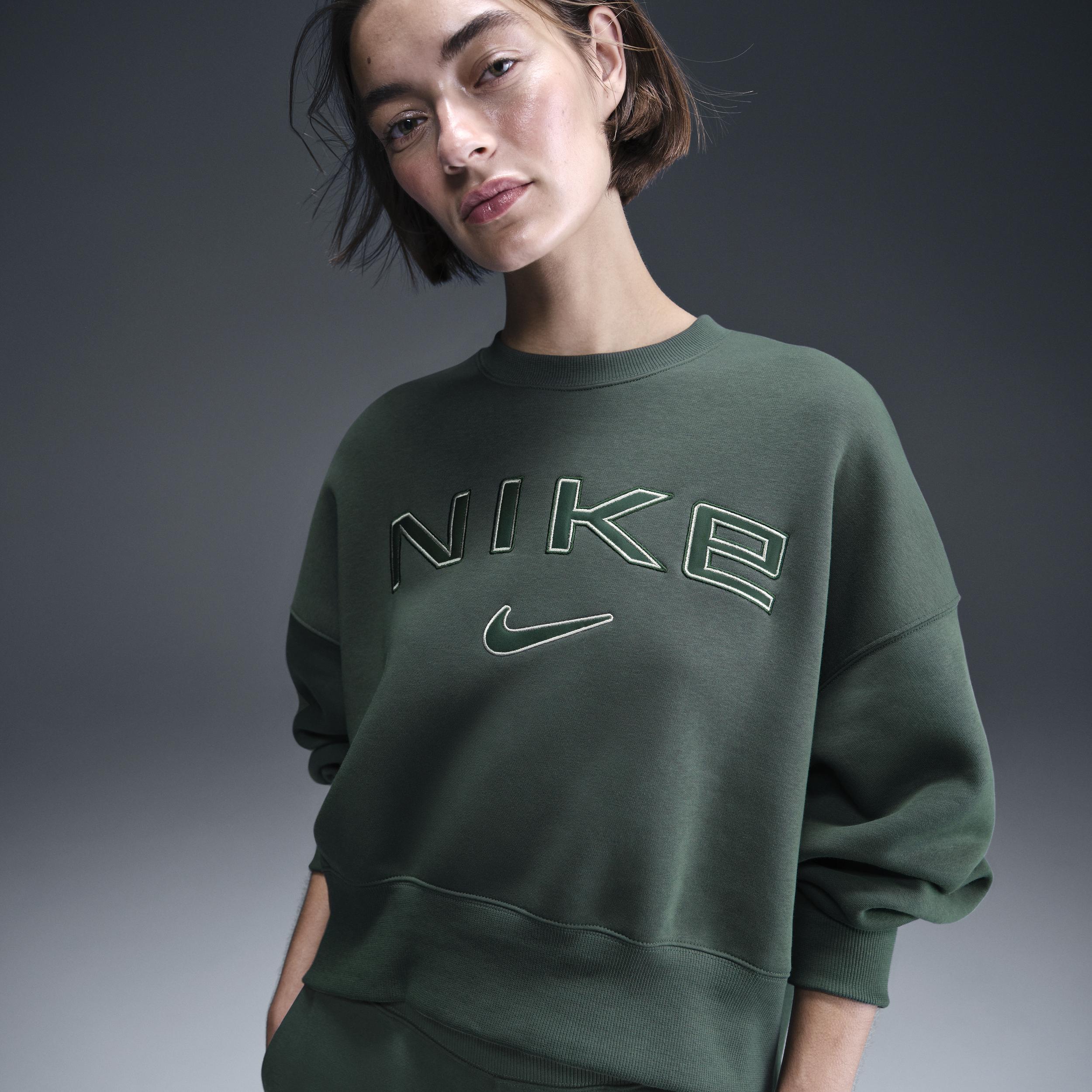 Womens Nike Sportswear Phoenix Fleece Over-Oversized Crew-Neck Logo Sweatshirt Product Image