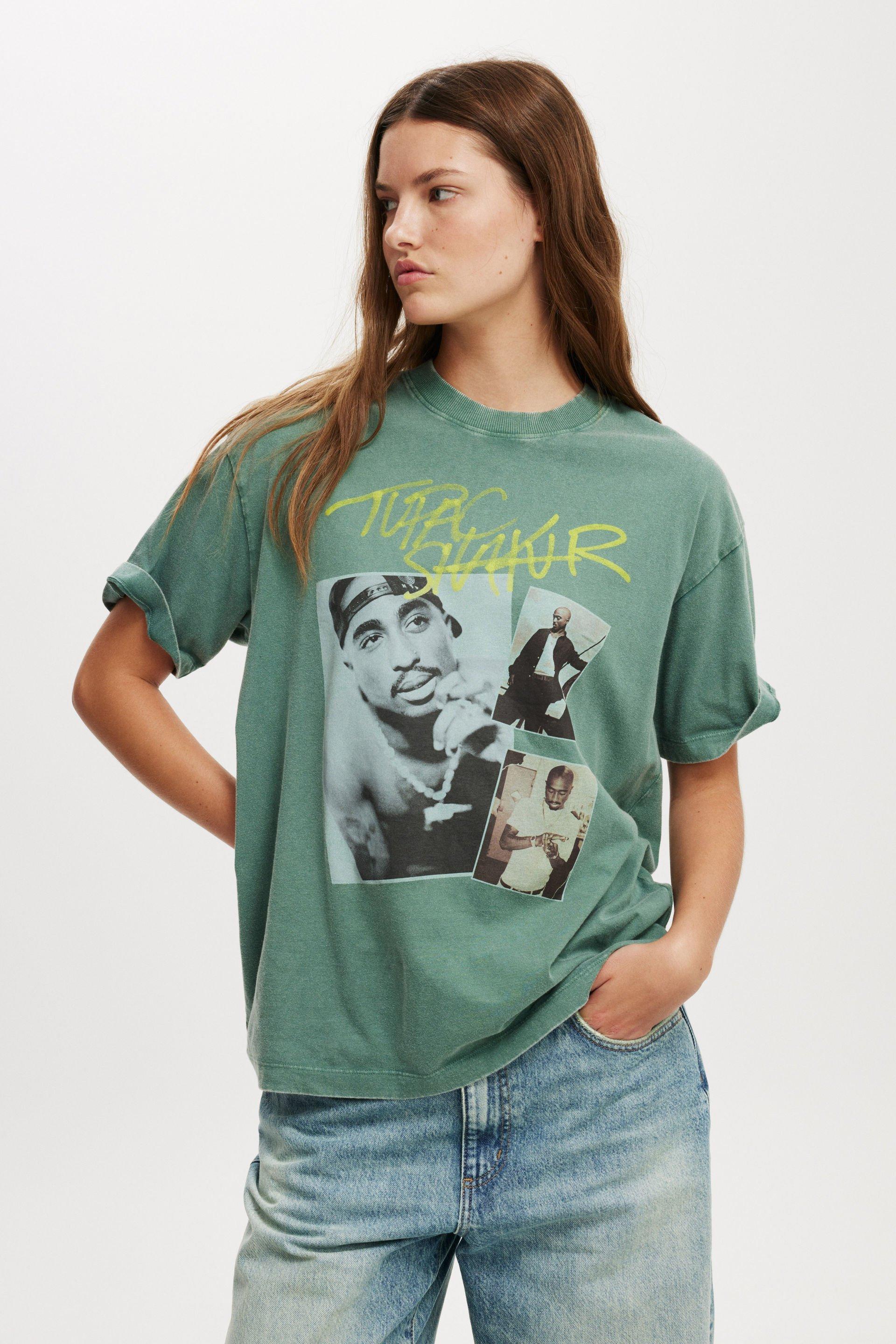 Cotton On Women - Tupac Music Boxy Graphic Tee - Lcn br tupac shakur/ thyme Product Image