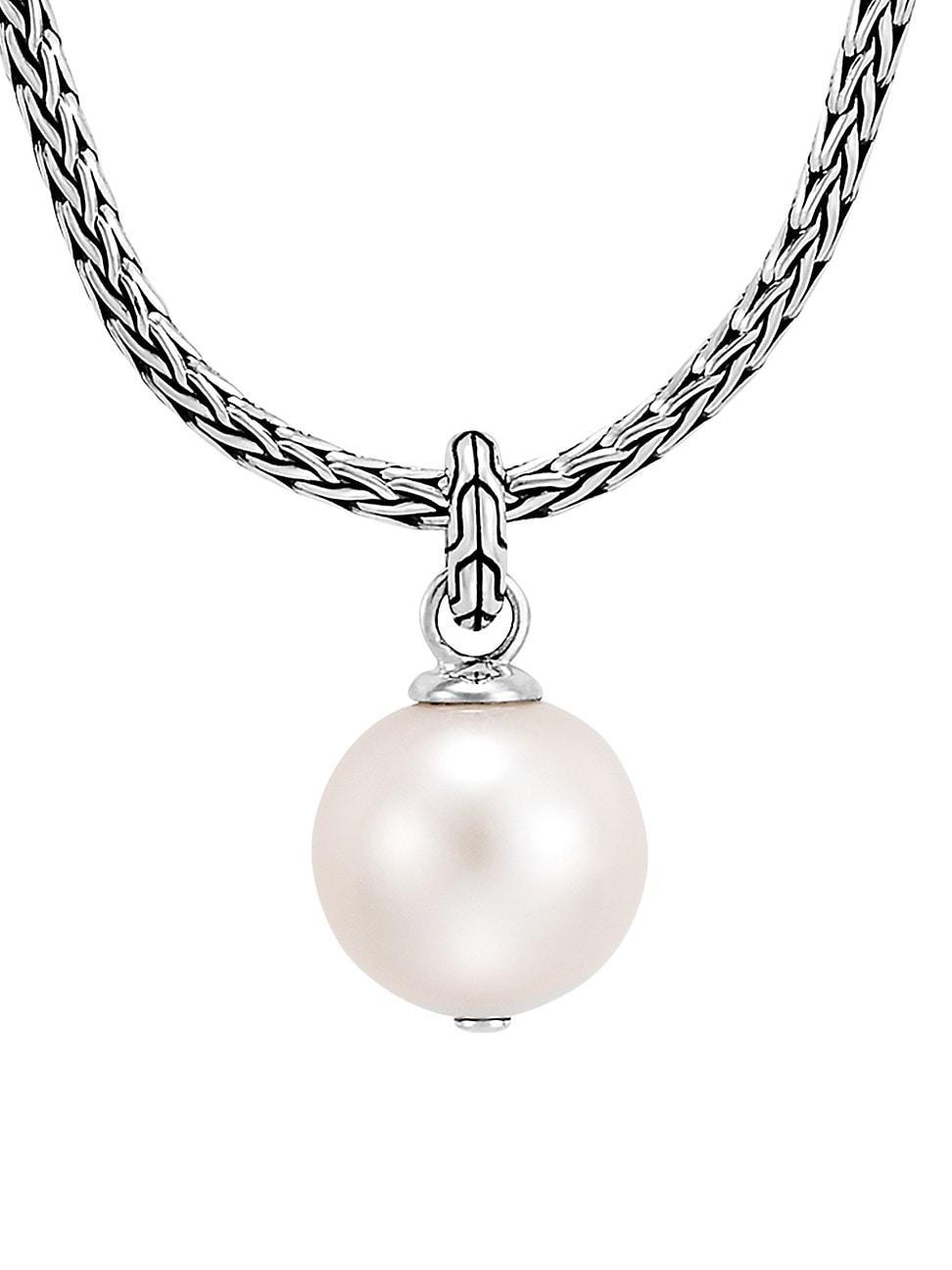 Womens Chain Sterling Silver & 11.5-12MM Freshwater Pearl Pendant Necklace Product Image