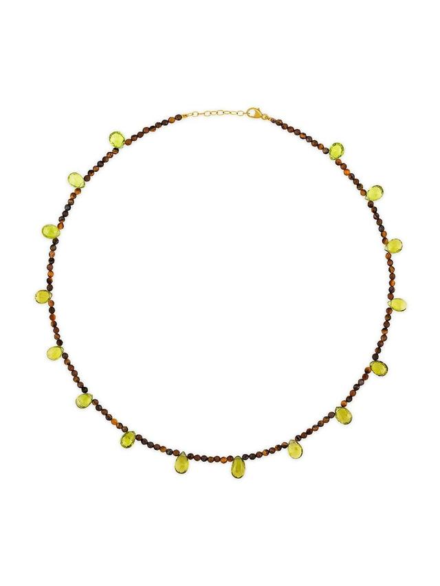 Womens Arizona 14K Yellow Gold, Tigers Eye & Peridot Beaded Necklace Product Image