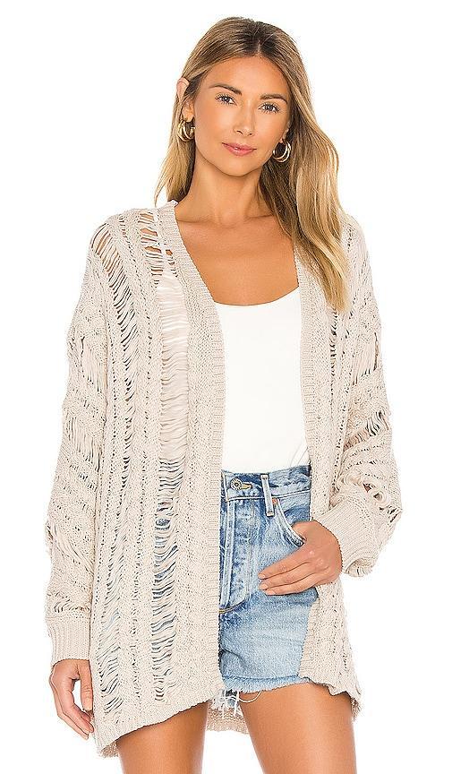 John & Jenn by Line Fernanda Cardigan in Beige. Size L. Product Image