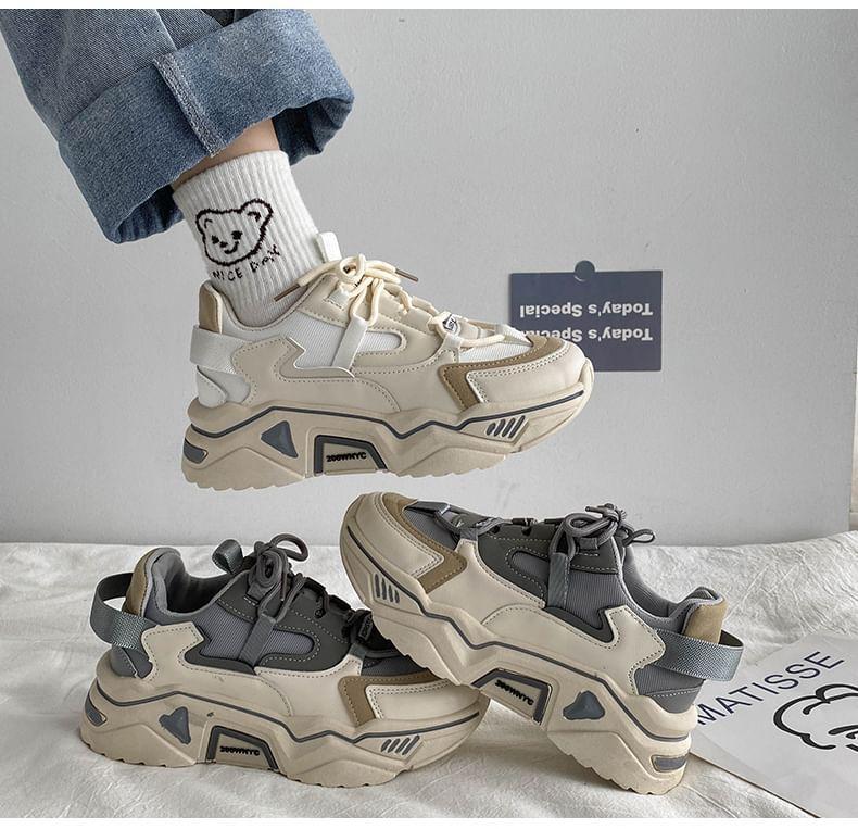 Lace-Up Platform Sneakers Product Image