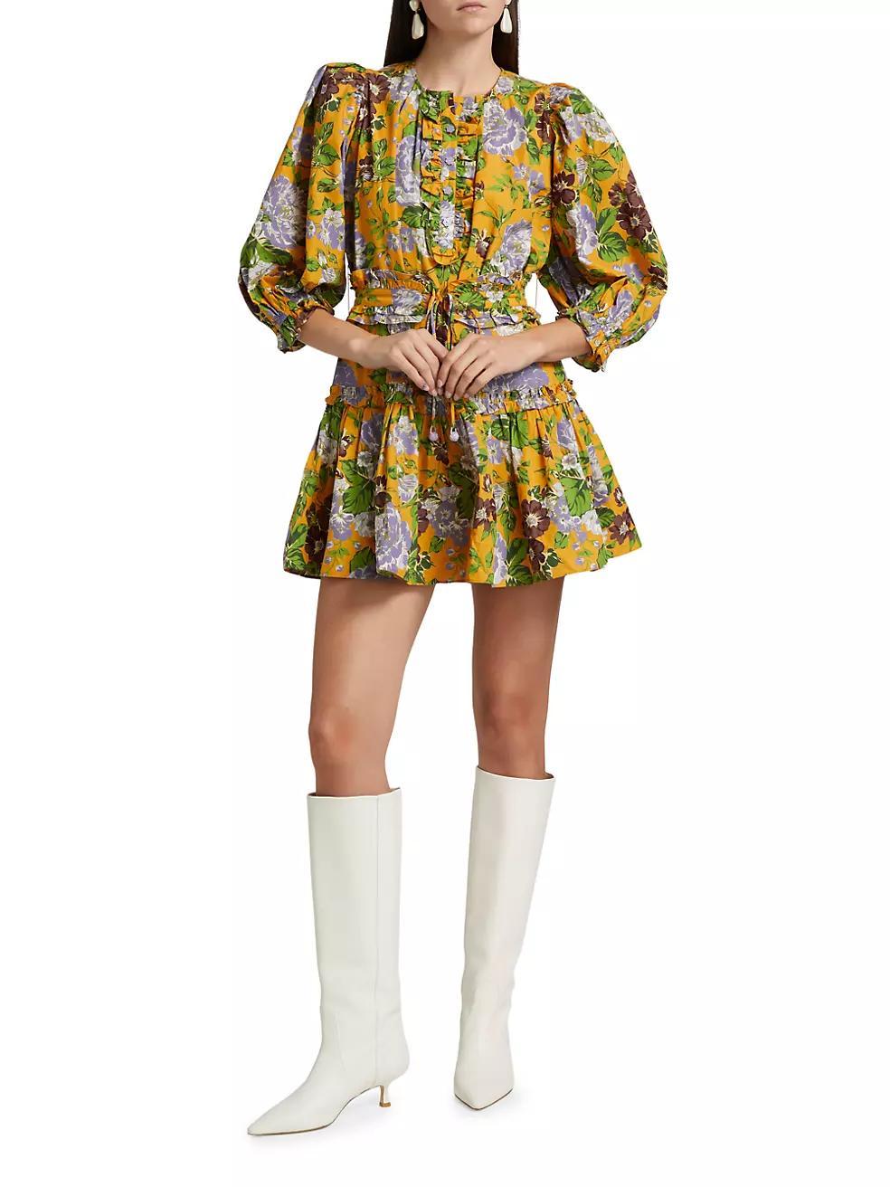 Capri Floral Cotton Minidress Product Image