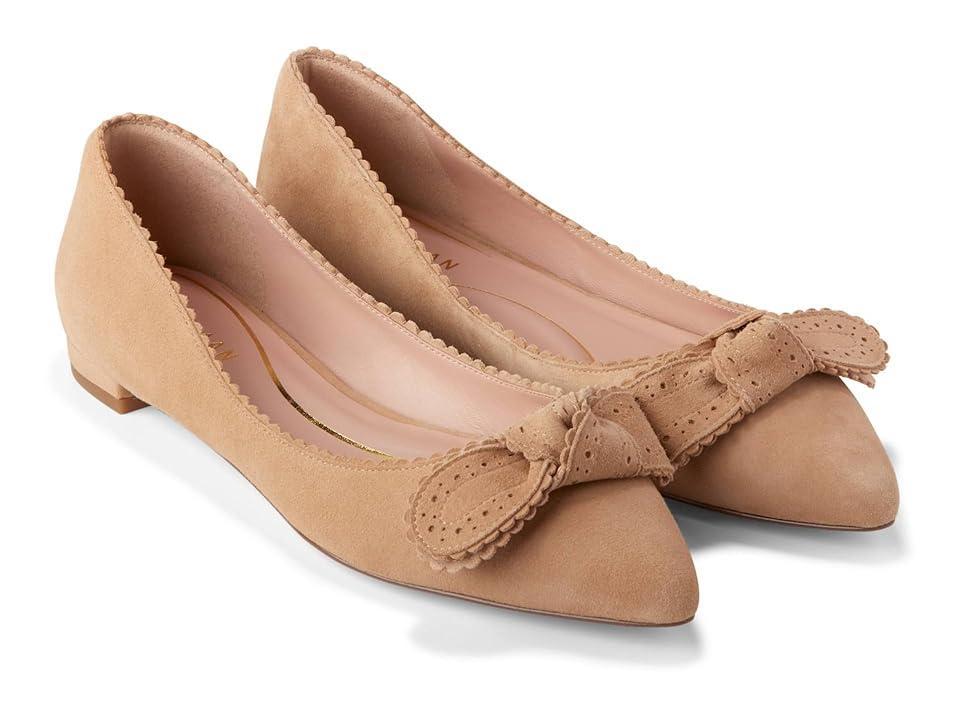 Cole Haan Bellport Bow Skimmer (Blush Suede) Women's Flat Shoes Product Image