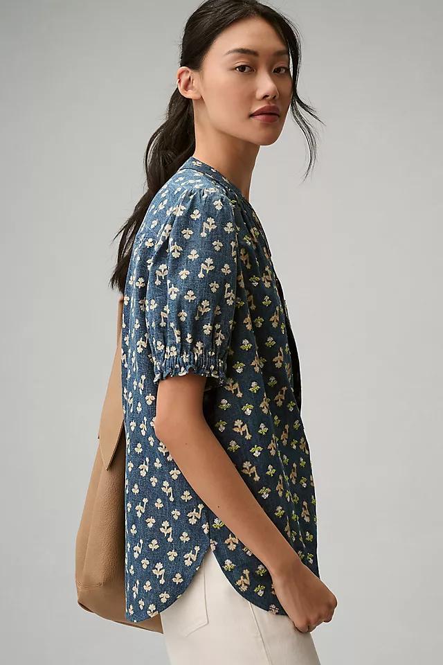 The Aly Puff-Sleeve Blouse by Pilcro: Printed Edition Product Image