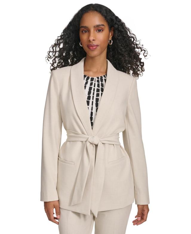 Women's Shawl-Collar Belted Blazer Product Image