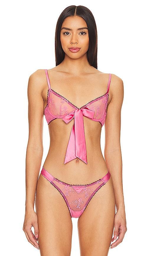 fleur du mal Untie Me Demi Bra in Pink Product Image