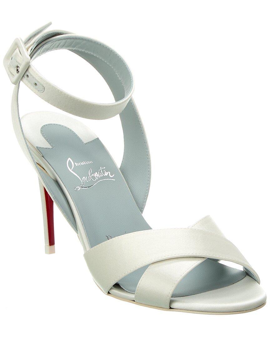 CHRISTIAN LOUBOUTIN Mariza 85 Satin Sandal In White Product Image