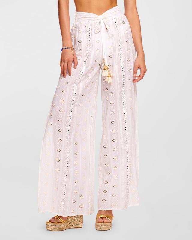 Adelia Embroidered Drawstring Pants  Product Image