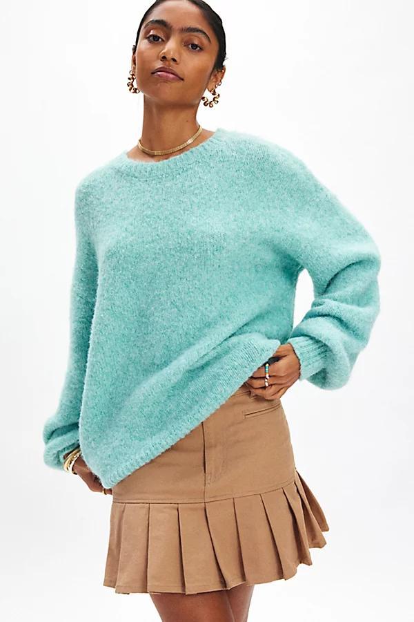 BDG Angela Fuzzy Knit Oversized Crew Neck Sweater Womens at Urban Outfitters Product Image