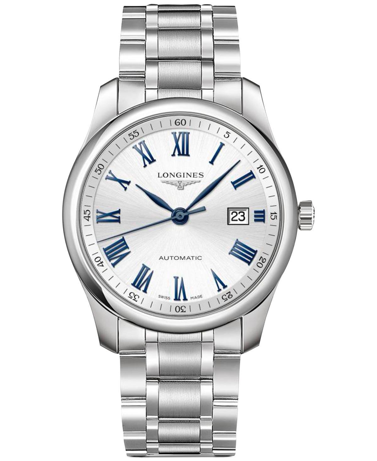 Longines Mens Master Collection Automatic Silver Dial Stainless Steel Bracelet Watch Product Image