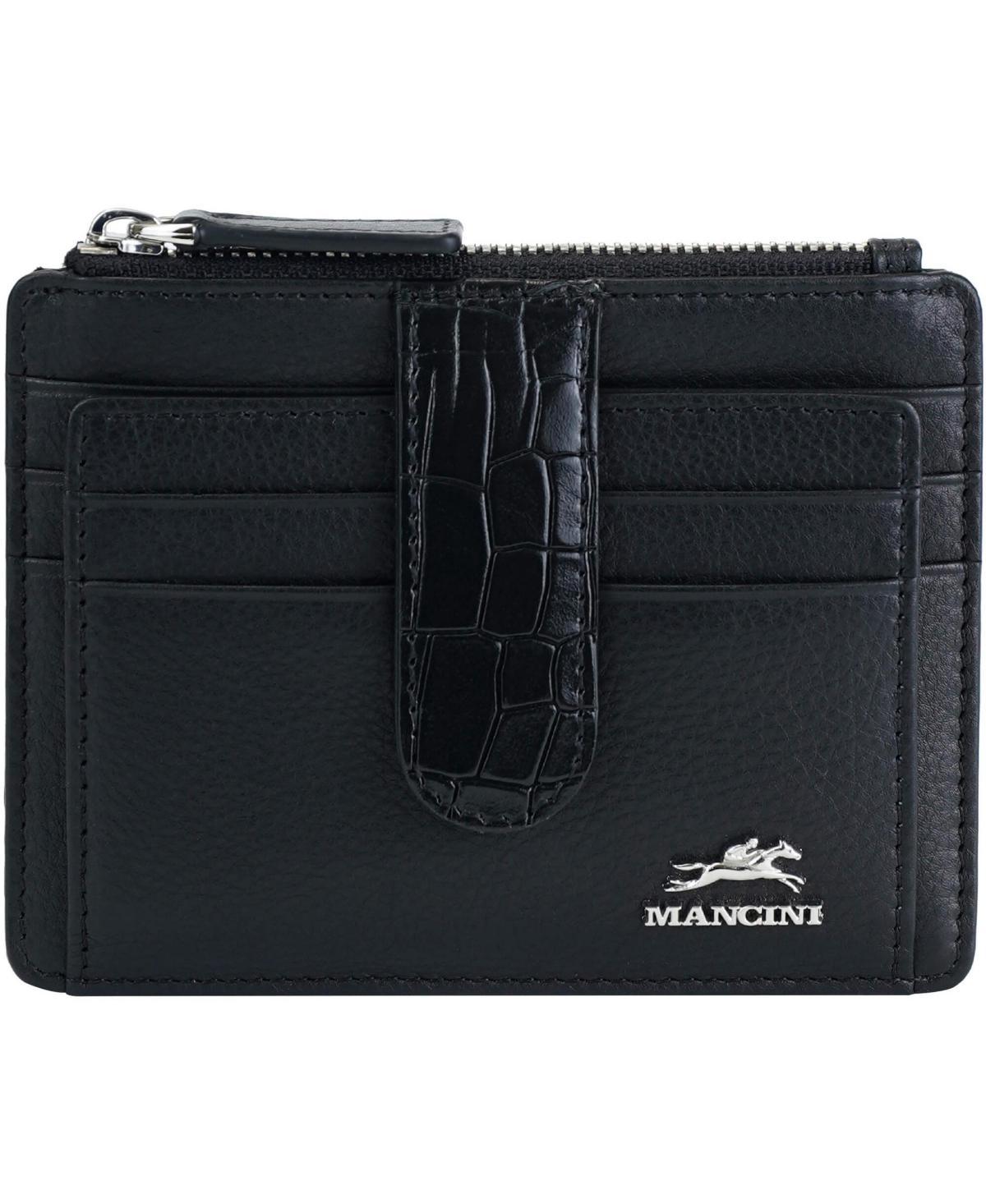 Mancini Womens Croco2 Rfid Secure Card Case Wallet - Brown Product Image