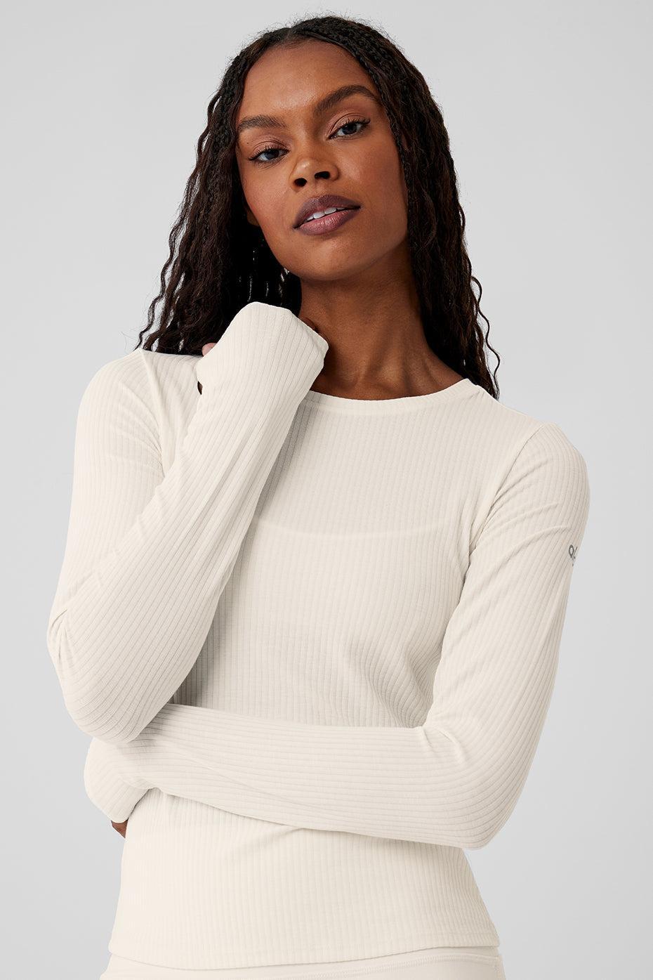 Ribbed Sea Coast Long Sleeve - Ivory Female Product Image