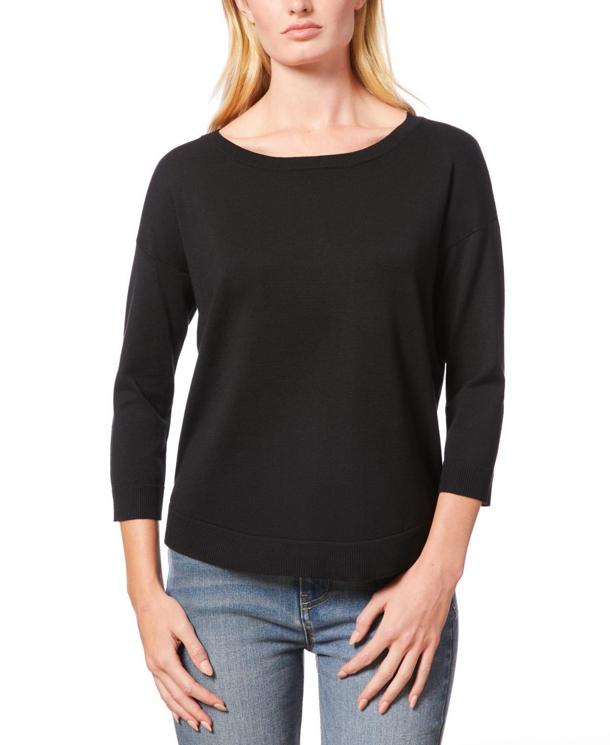 Melissa Paige Womens Boat-Neck Button-Back Sweater Product Image