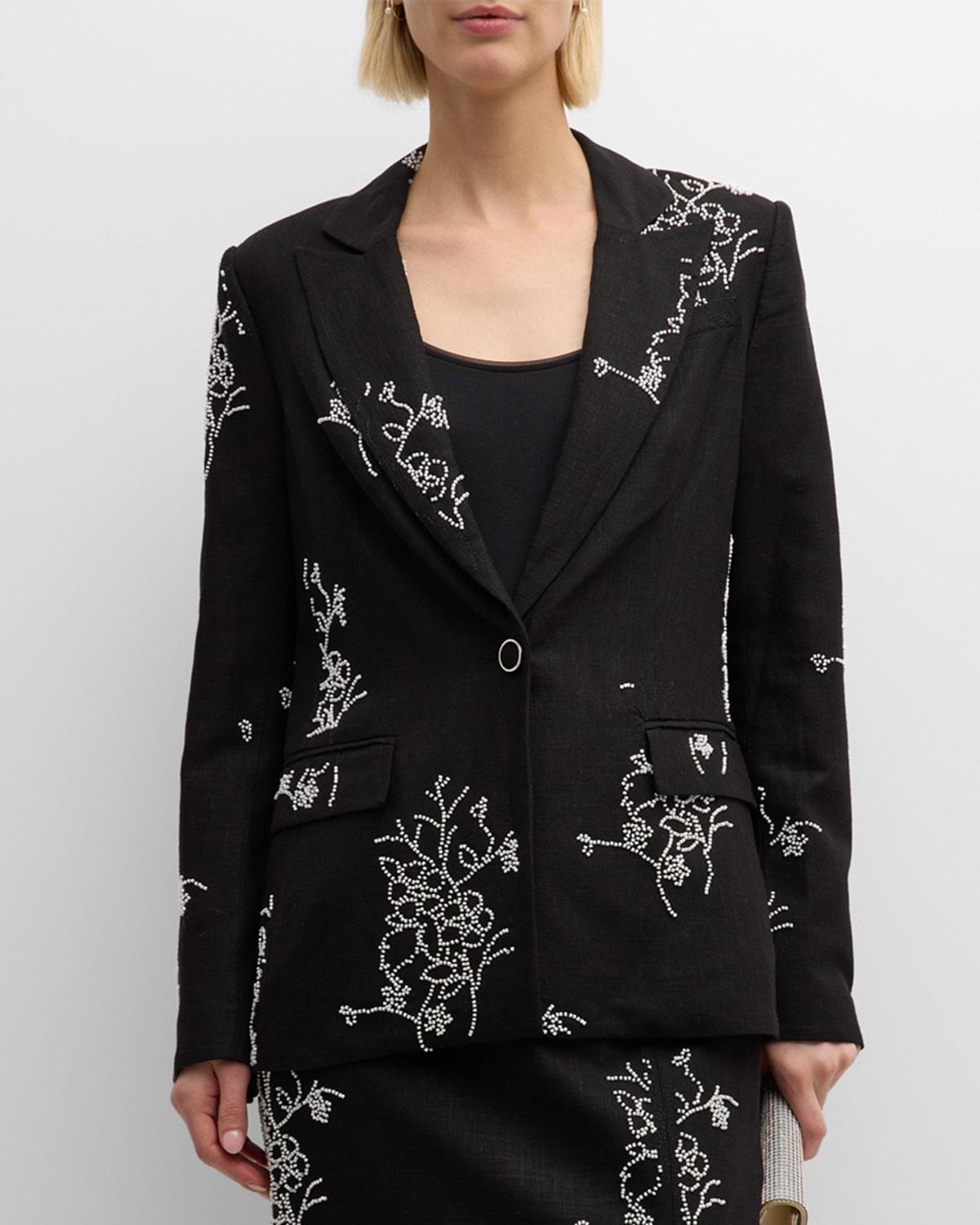 Alexa Beaded Single-Button Blazer Product Image