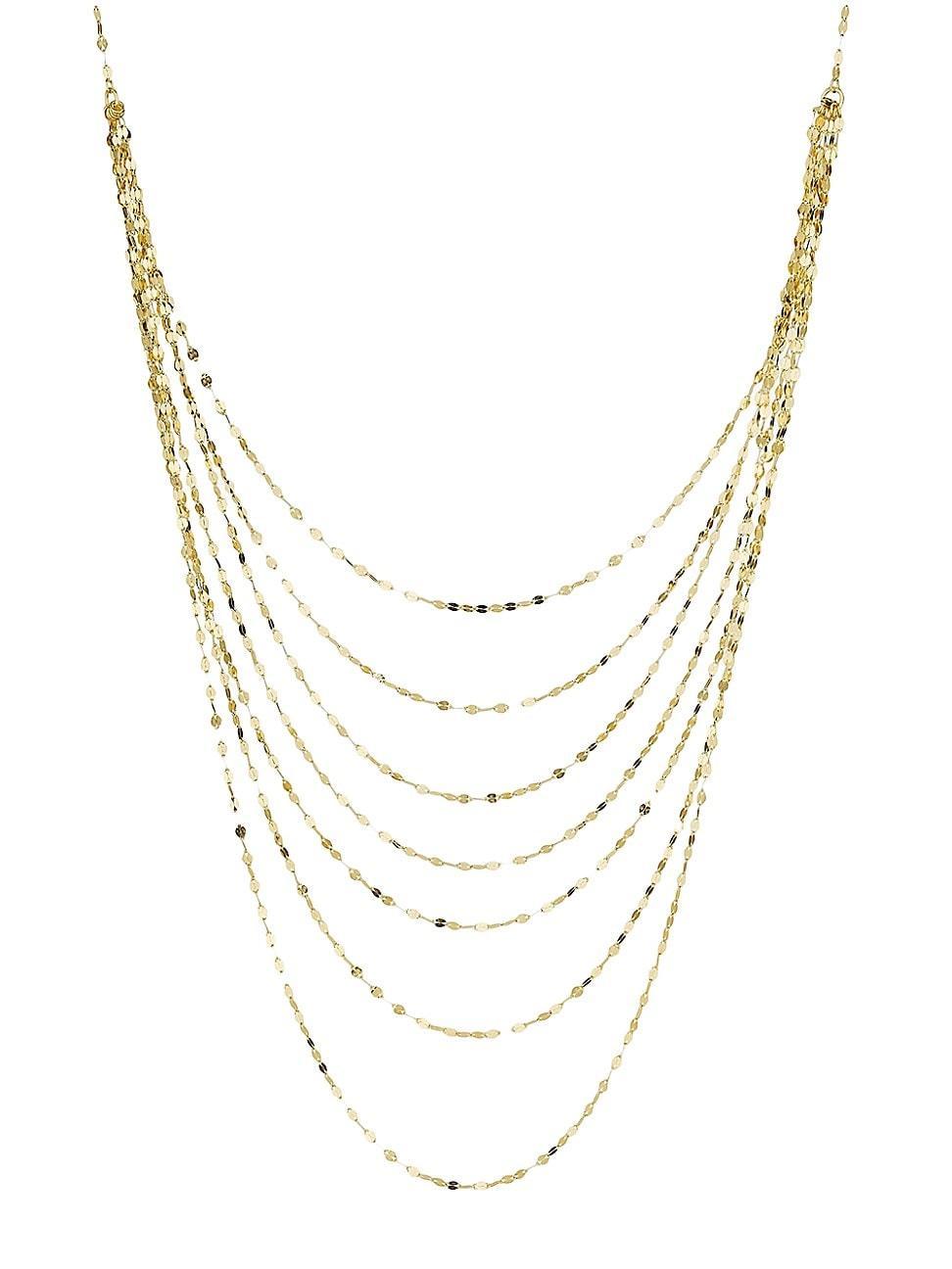 Womens 14K Yellow Solid Gold Cabaret Layered Necklace Product Image