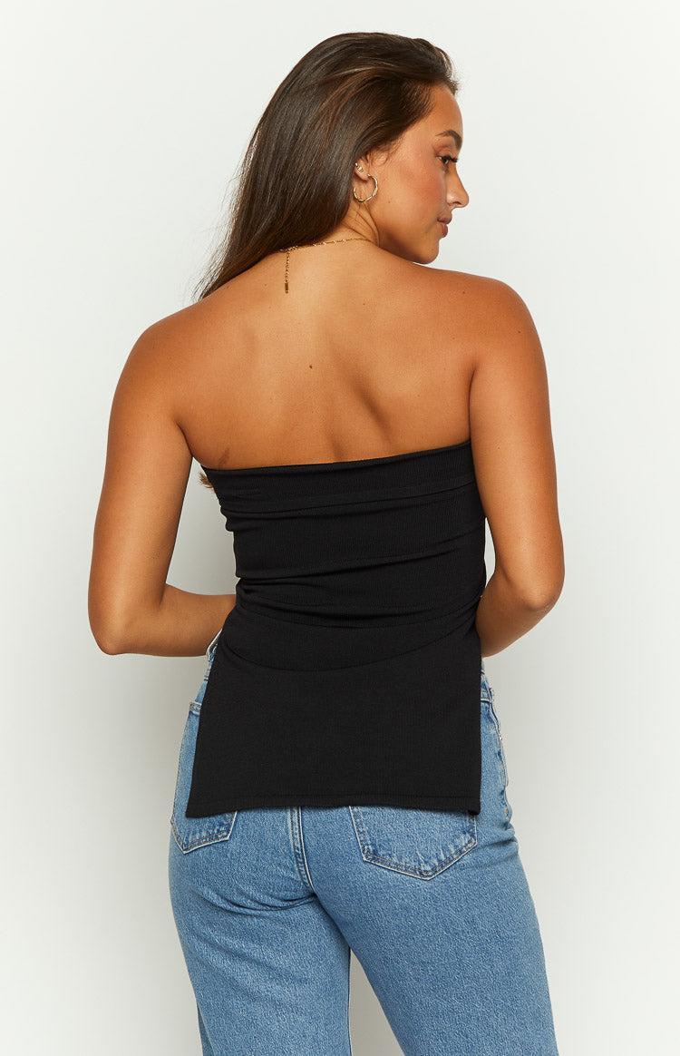 Mordani Black Knit Strapless Top Product Image