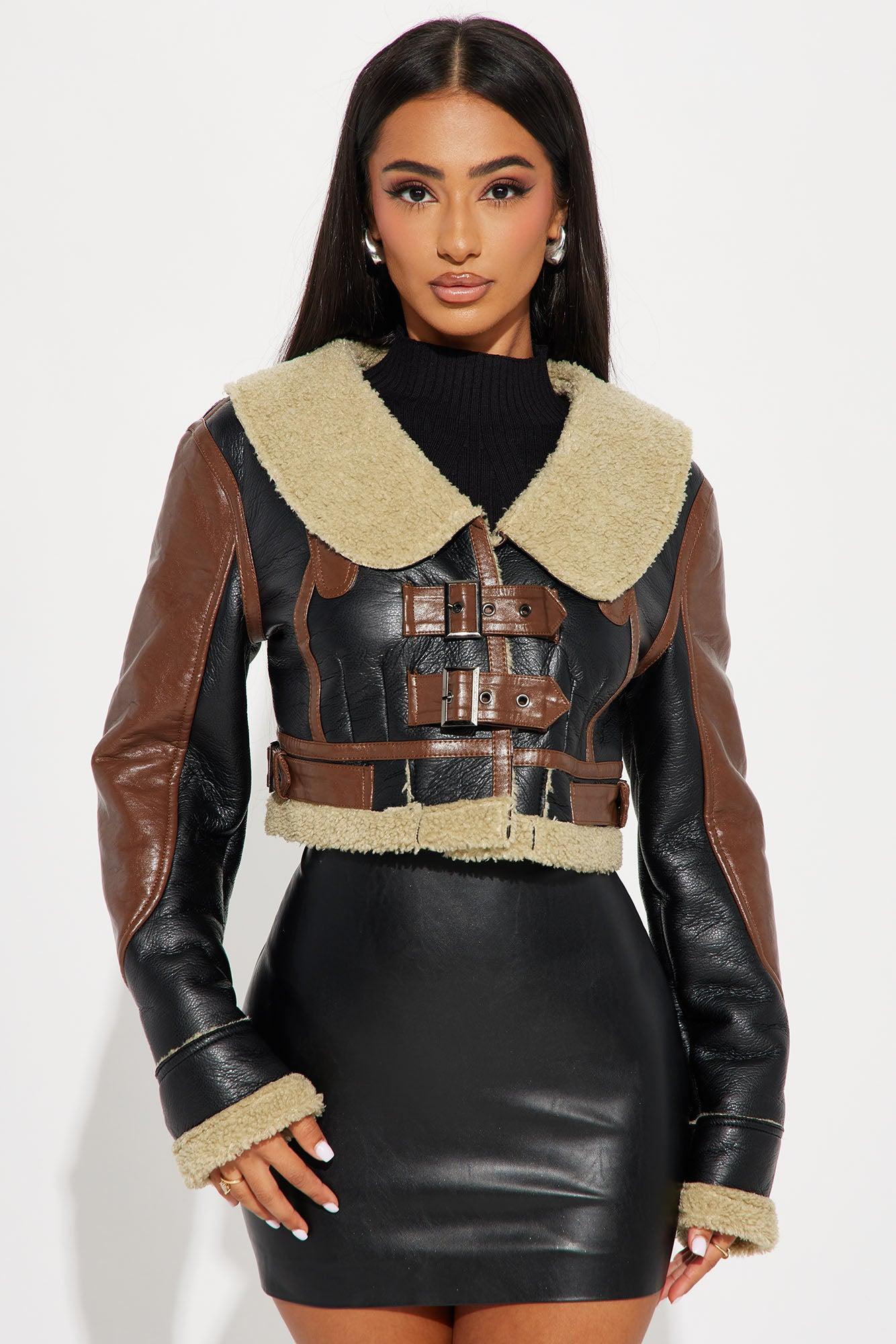 Dialed In Shearling Faux Leather Jacket - Black/combo Product Image