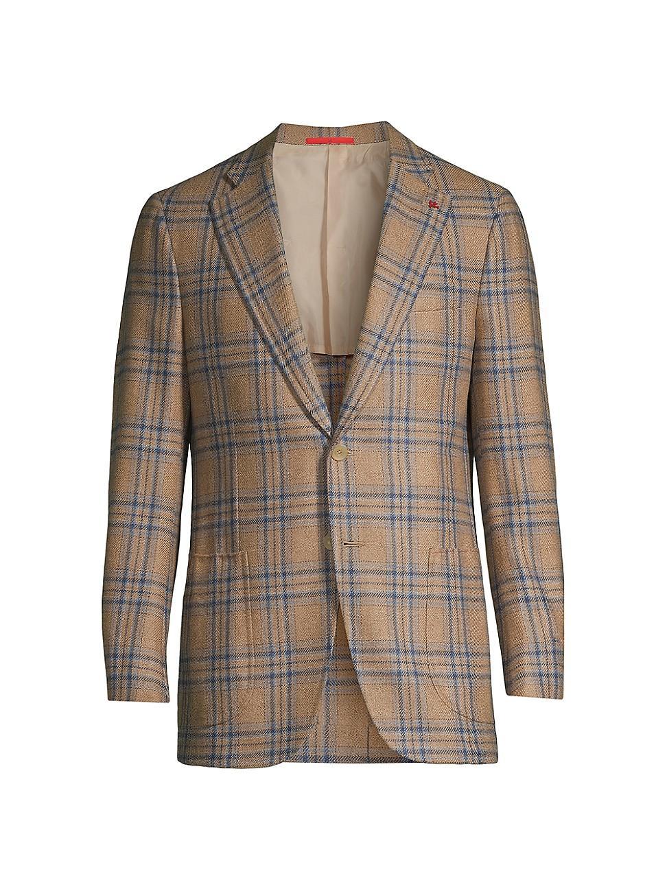 Mens Domenico Plaid Wool Two-Button Sport Coat Product Image