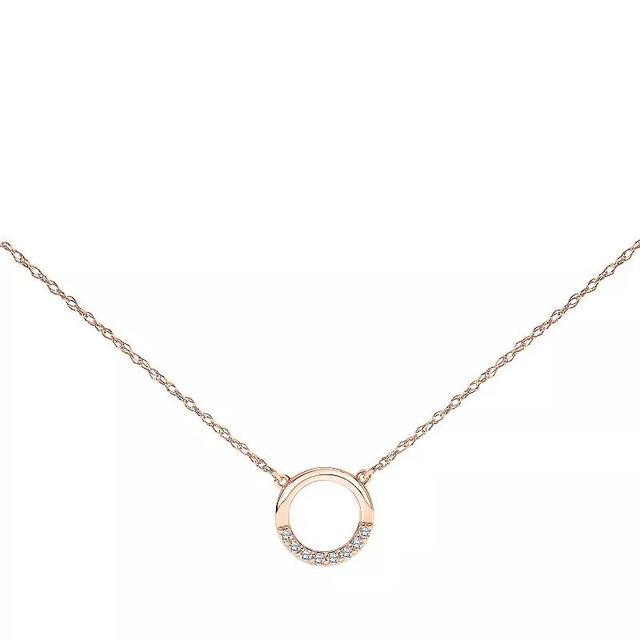 10k Rose Gold Diamond Accent Open Circle Necklace, Womens Pink Tone Product Image