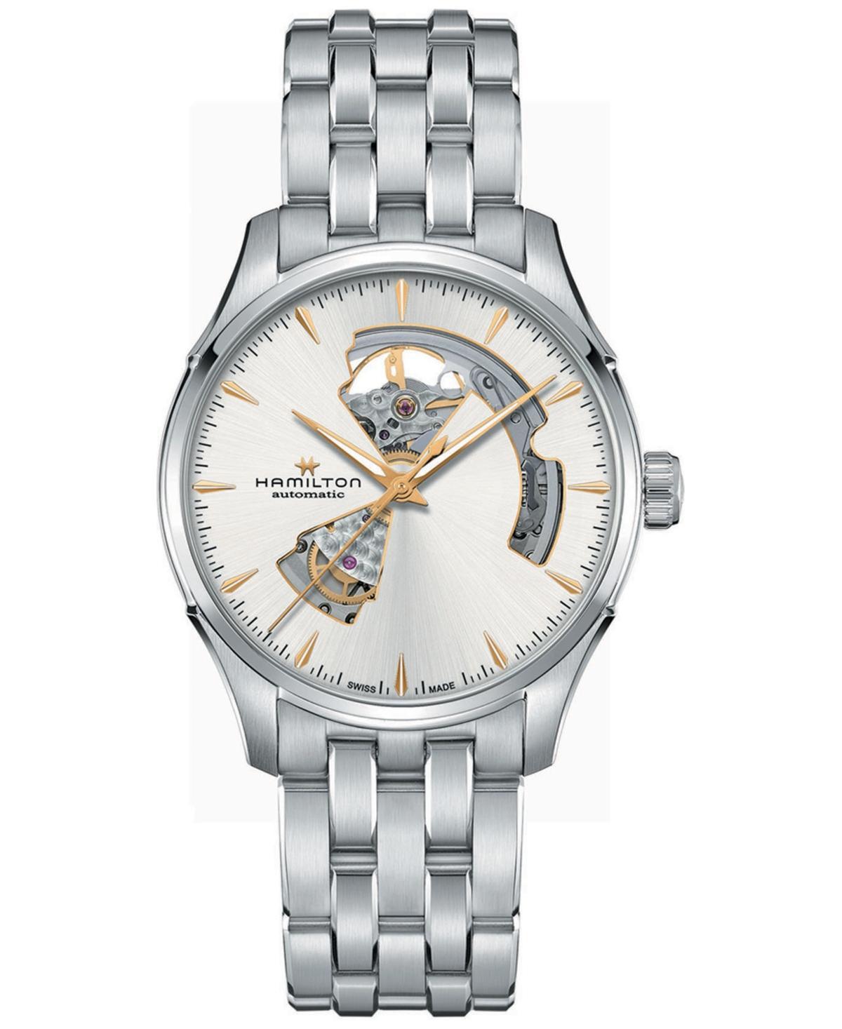 Hamilton Mens Swiss Automatic Jazzmaster Open Heart Stainless Steel Bracelet Watch 40mm Product Image