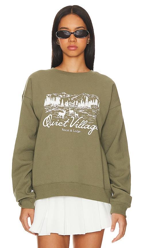 Museum of Peace and Quiet Quiet Village Sweater in Olive. Size L, M, XS. Product Image