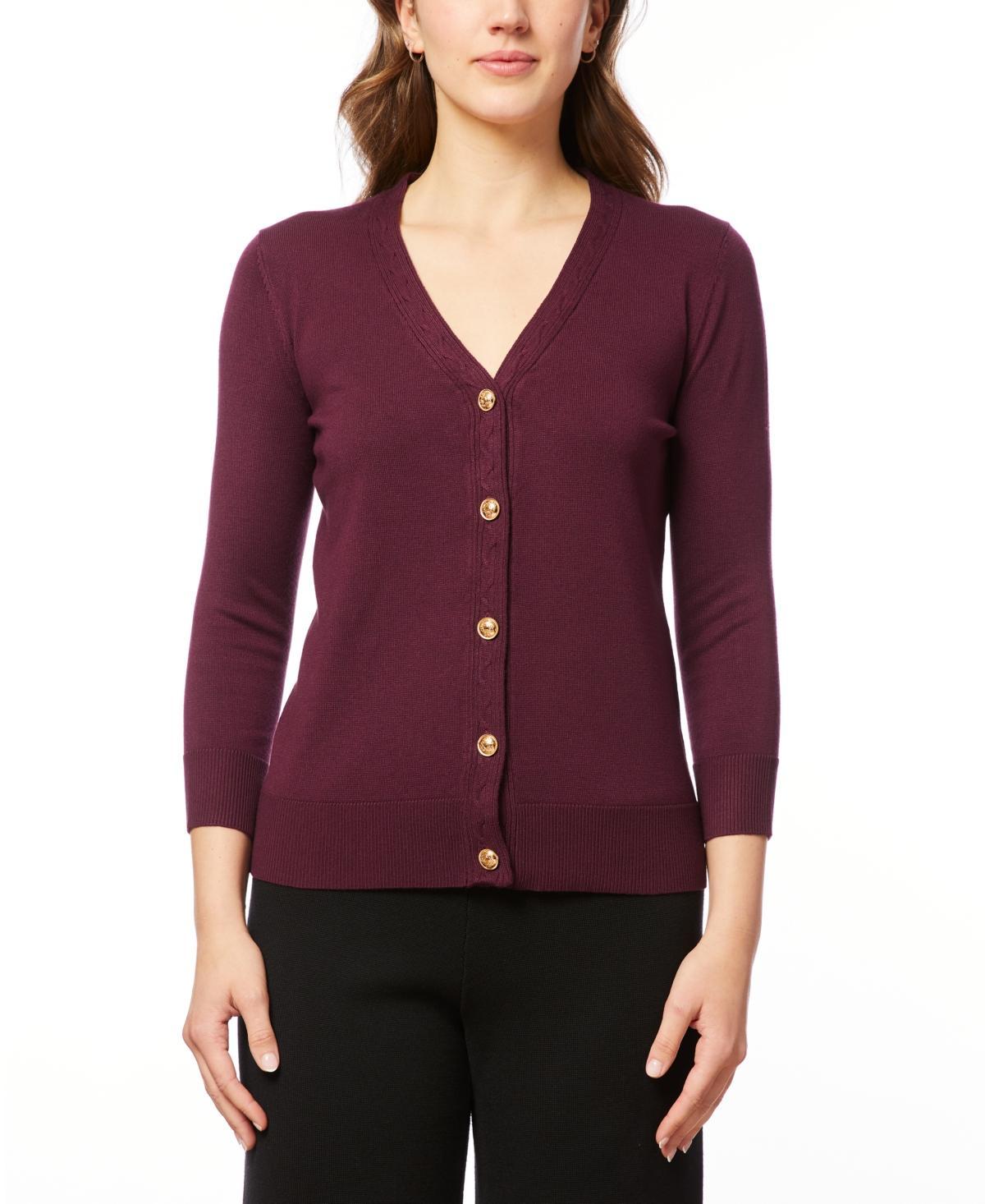 Melissa Paige Womens V-Neck Button-Front Cardigan Product Image