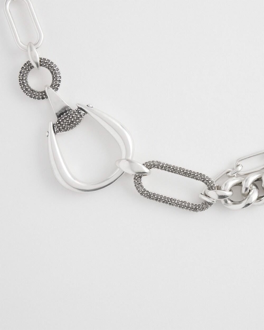 Silver Tone Horsebit Necklace Product Image