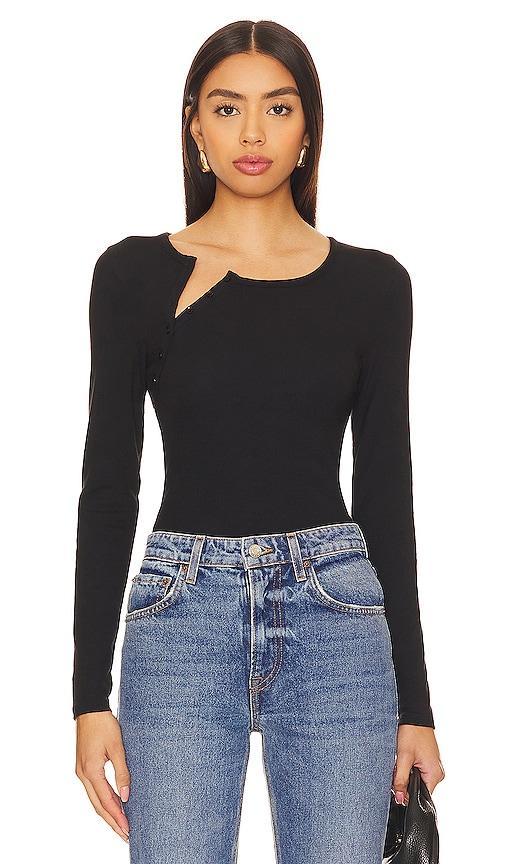 Nan Asymmetrical Henley Bodysuit Product Image