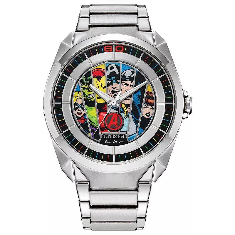 Citizen Mens Eco-Drive Marvel Avengers Stainless Steel Bracelet Watch & Pin Box Set - AW2080-64W Silver Product Image